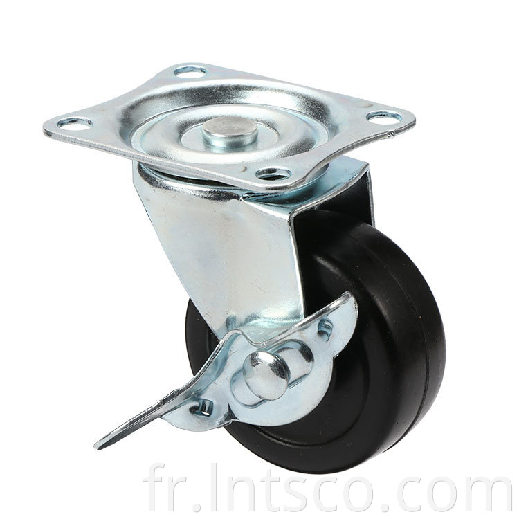 Light Duty Rubber Side Brake Casters